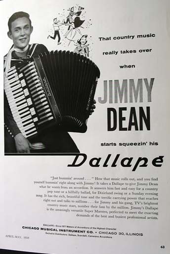 Before he was a country western star, Jimmy Dean  played the accordion